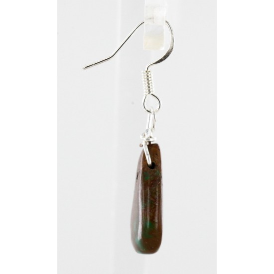 Drop Certified Authentic Navajo .925 Sterling Silver Hooks Natural Turquoise Native American Earrings  18072