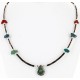 Certified Authentic Navajo .925 Sterling Silver Natural Turquoise and Coral Native American Necklace 750173