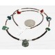 Certified Authentic Navajo .925 Sterling Silver Natural Turquoise and Coral Native American Necklace 750173