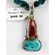 Handmade Certified Authentic Navajo .925 Sterling Silver Natural Turquoise and Spiny Oyster Native American Necklace 15923 Handmade Certified Authentic Navajo .925 Sterling Silver Natural Turquoise and Spiny Oyster Native American Necklace 15923