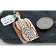 Certified Authentic Navajo Handstamped Real Handmade Copper and .925 Sterling Silver Pendant Native American Necklace 16973-3