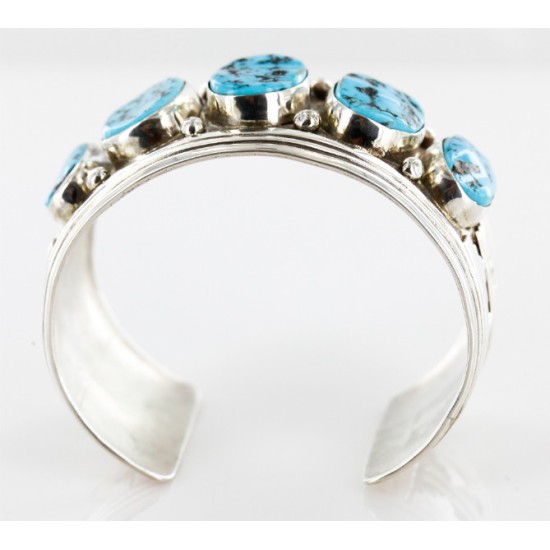 Collectable Handmade Certified Authentic Navajo .925 Sterling Silver Turquoise Native American Cuff Bracelet 12502