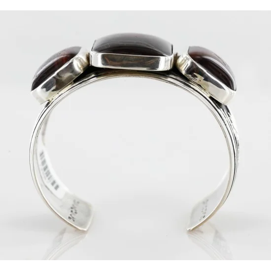 Collectable Handmade Navajo .925 Sterling Silver Signed Red Tigers Eye Native American Cuff Bracelet 12557 Collectable Handmade Navajo .925 Sterling Silver Signed Red Tigers Eye Native American Cuff Bracelet 12557