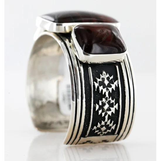 Collectable Handmade Navajo .925 Sterling Silver Signed Red Tigers Eye Native American Cuff Bracelet 12557 Collectable Handmade Navajo .925 Sterling Silver Signed Red Tigers Eye Native American Cuff Bracelet 12557
