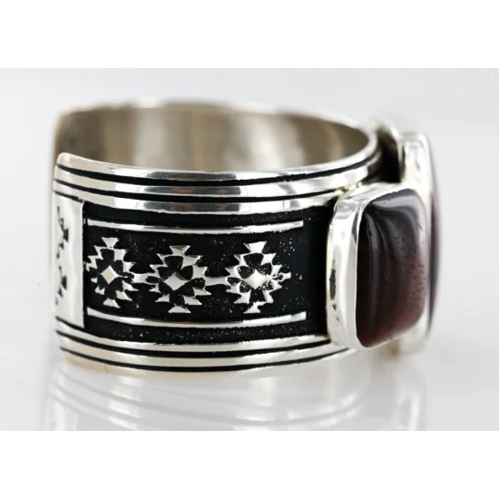 Collectable Handmade Navajo .925 Sterling Silver Signed Red Tigers Eye Native American Cuff Bracelet 12557 Collectable Handmade Navajo .925 Sterling Silver Signed Red Tigers Eye Native American Cuff Bracelet 12557