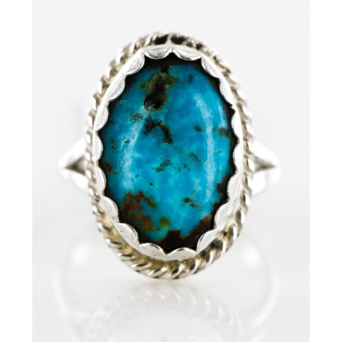 Handmade Certified Authentic Navajo .925 Sterling Silver Natural Turquoise Native American Ring  16934