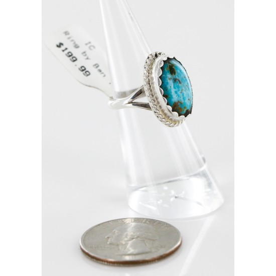 Handmade Certified Authentic Navajo .925 Sterling Silver Natural Turquoise Native American Ring  16934