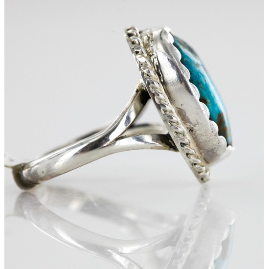 Handmade Certified Authentic Navajo .925 Sterling Silver Natural Turquoise Native American Ring  16934