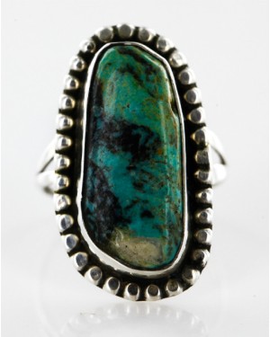 Handmade Certified Authentic Navajo .925 Sterling Silver NATURAL Turquoise Native American Ring  16959-2