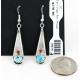 $180 Certified Authentic Navajo .925 Sterling Silver Natural Turquoise Coral Native American Earrings 18079-3