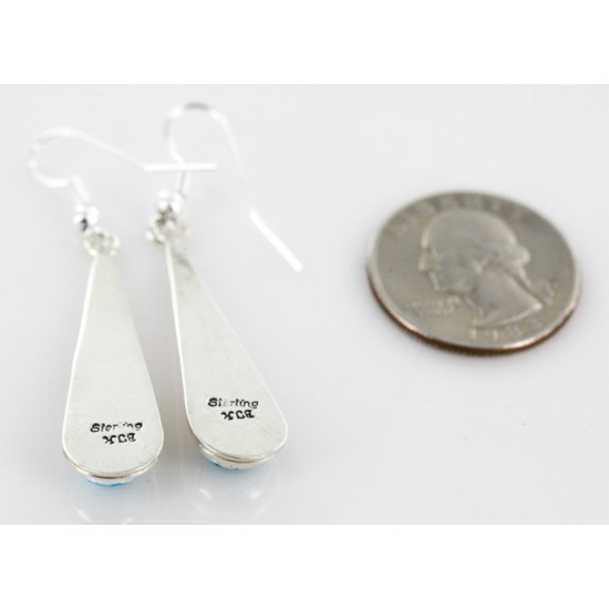 $180 Certified Authentic Navajo .925 Sterling Silver Natural Turquoise Coral Native American Earrings 18079-3