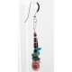 Certified Authentic Navajo .925 Sterling Silver Hooks Natural Turquoise Pink Agate HEISHI HOOP Native American Earrings 18081-2