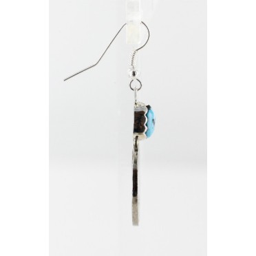 Vintage Style OLD Buffalo Coin Certified Authentic Navajo .925 Sterling Silver Turquoise Native American Earrings 18077-1