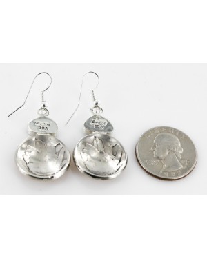 Vintage Style OLD Buffalo Coin Certified Authentic Navajo .925 Sterling Silver Turquoise Native American Earrings 18077-2