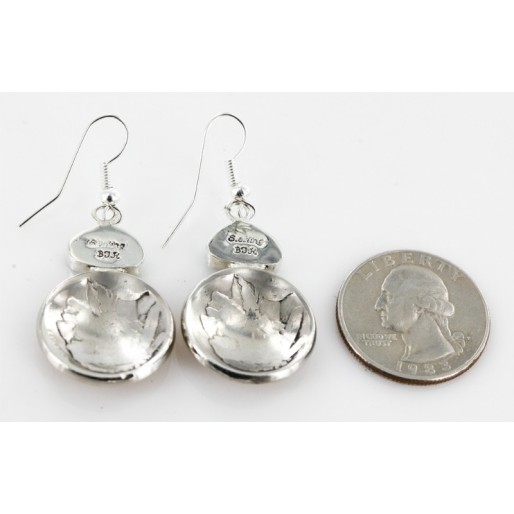 Vintage Style OLD Buffalo Coin Certified Authentic Navajo .925 Sterling Silver Turquoise Native American Earrings 18077-2