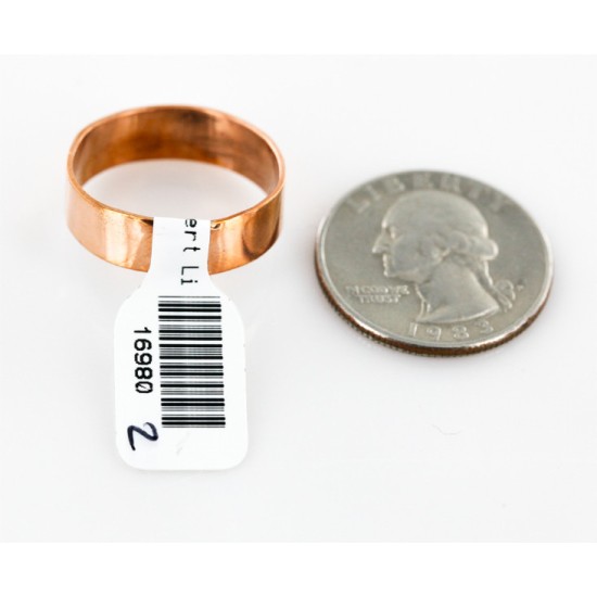 Handmade Certified Authentic Plain Navajo Pure Copper Native American Ring  16980-2
