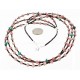 Certified Authentic 3 Strand Navajo .925 Sterling Silver Natural Turquoise Pink Agate and Heishi Native American Necklace 25246-4
