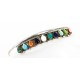 Petit Point Handmade Certified Authentic Zuni .925 Sterling Silver Multicolor Turquoise Native American Bracelet 12611