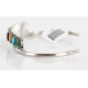 Petit Point Handmade Certified Authentic Zuni .925 Sterling Silver Multicolor Turquoise Native American Bracelet 12611