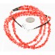 Certified Authentic 3 Strand Navajo .925 Sterling Silver Coral Native American Necklace 15942
