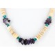 Certified Authentic Navajo .925 Sterling Silver Graduated Melon Shell Turquoise and Amethyst Native American Necklace 25249-2