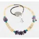Navajo .925 Sterling Silver Graduated Melon Shell Turquoise and Amethyst Native American Necklace 25249-2 Navajo .925 Sterling Silver Graduated Melon Shell Turquoise and Amethyst Native American Necklace 25249-2