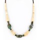 Certified Authentic Navajo .925 Sterling Silver Graduated Melon Shell Agate and Turquoise Native American Necklace 25249-1