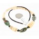 Certified Authentic Navajo .925 Sterling Silver Graduated Melon Shell Agate and Turquoise Native American Necklace 25249-1