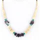 Navajo .925 Sterling Silver Graduated Melon Shell Turquoise and Amethyst Native American Necklace 25249-2 Navajo .925 Sterling Silver Graduated Melon Shell Turquoise and Amethyst Native American Necklace 25249-2