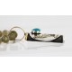 12kt Gold Filled .925 Sterling Silver Handmade Wolf And Moon Certified Authentic Navajo Turquoise and Quartz Native American Necklace 24344-4
