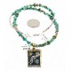 $590 12kt Gold Filled And .925 Sterling Silver Handmade KOKOPELI Certified Authentic Navajo Natural Turquoise Native American Necklace 15000-9