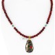 12kt Gold Filled And .925 Sterling Silver Handmade Gaco Certified Authentic Navajo Coral Agate and Turquoise Native American Necklace 24328-6