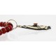 12kt Gold Filled And .925 Sterling Silver Handmade Gaco Certified Authentic Navajo Coral Agate and Turquoise Native American Necklace 24328-6