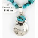 Vintage Style OLD Buffalo Nickel Certified Authentic Navajo .925 Sterling Silver Turquoise Native American Necklace 16022-2