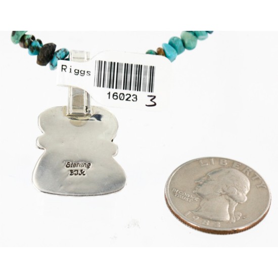 Handmade Certified Authentic Navajo .925 Sterling Silver and Turquoise Coral Native American Necklace 16023-3 Handmade Certified Authentic Navajo .925 Sterling Silver and Turquoise Coral Native American Necklace 16023-3