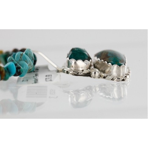 Handmade Certified Authentic Navajo .925 Sterling Silver and Turquoise Coral Native American Necklace 16023-3 Handmade Certified Authentic Navajo .925 Sterling Silver and Turquoise Coral Native American Necklace 16023-3