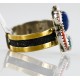 .925 Sterling Silver And 12kt Gold Filled HANDMADE Certified Authentic Navajo MULTICOLOR Native American Ring  12691-2