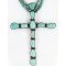Handmade Certified Authentic Cross Navajo .925 Sterling Silver Turquoise Native American Necklace 24111