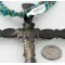 Handmade Certified Authentic Cross Navajo .925 Sterling Silver Turquoise Native American Necklace 24111