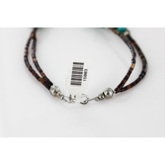 Handmade Certified Authentic Cross Navajo .925 Sterling Silver Turquoise Native American Necklace 24111