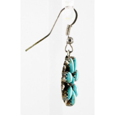 Handmade Certified Authentic Navajo .925 Sterling Silver Natural Turquoise Set Native American Necklace Earrings 15749-17945