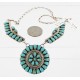Handmade Certified Authentic Navajo .925 Sterling Silver Natural Turquoise Set Native American Necklace Earrings 15749-17945