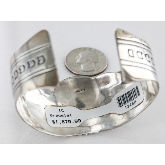 Native American Certified Authentic Navajo .925 Sterling Silver Turquoise Bracelet 12466