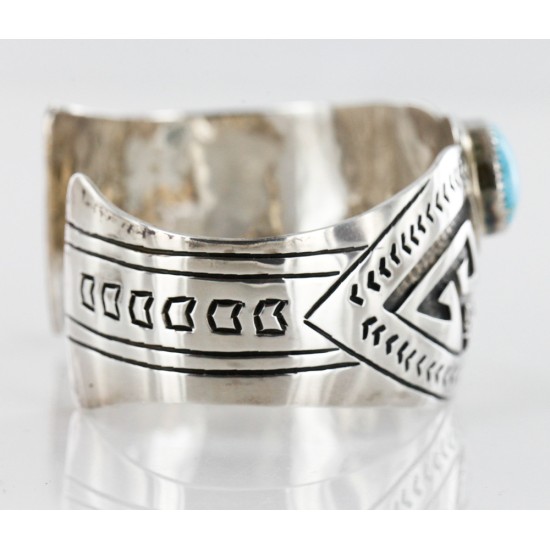Native American Certified Authentic Navajo .925 Sterling Silver Turquoise Bracelet 12466