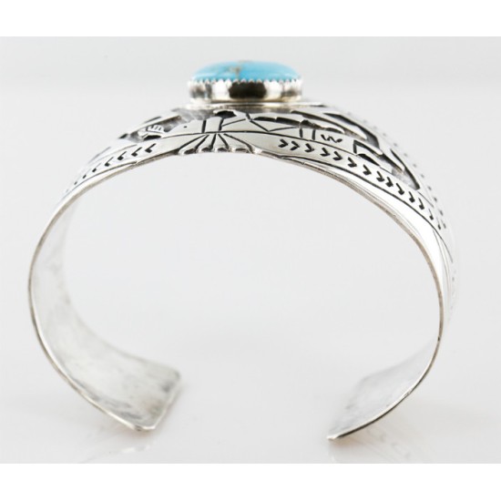 Native American Certified Authentic Navajo .925 Sterling Silver Turquoise Bracelet 12466