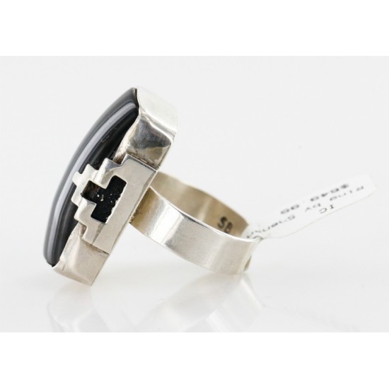 .925 Sterling Silver Handmade Certified Authentic Navajo TIGERS EYE Native American Ring  12579