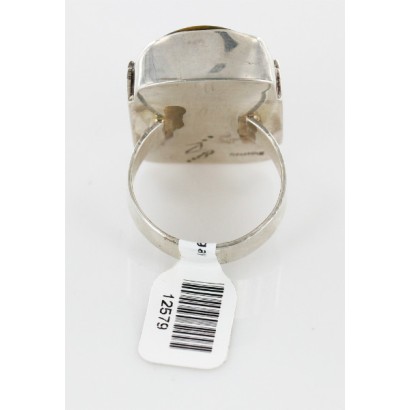 .925 Sterling Silver Handmade Certified Authentic Navajo TIGERS EYE Native American Ring  12579
