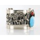 Pueblo Certified Authentic Navajo .925 Sterling Silver Natural Turquoise and Coral Native American Bracelet 12468
