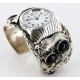 Certified Authentic Navajo .925 Sterling Silver Black Onyx Signed Native American Watch 11114