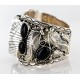 Certified Authentic Navajo .925 Sterling Silver Black Onyx Signed Native American Watch 11114